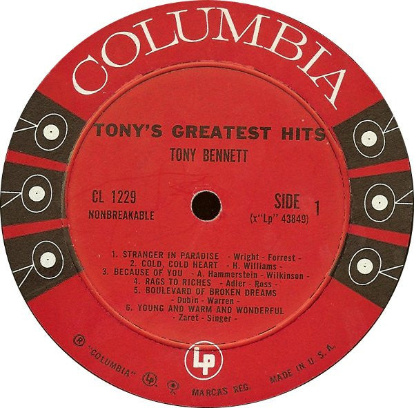 Tony Bennett - Tony's Greatest Hits - LP