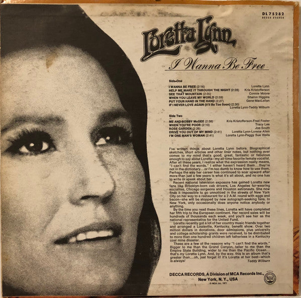Loretta Lynn - I Wanna Be Free - LP