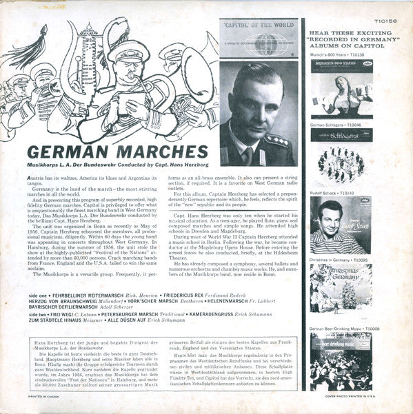 Das Musikkorps L.A. Der Bundeswehr - HI-FI German Marches - LP