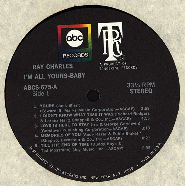 Ray Charles - I'm All Yours-Baby! - LP