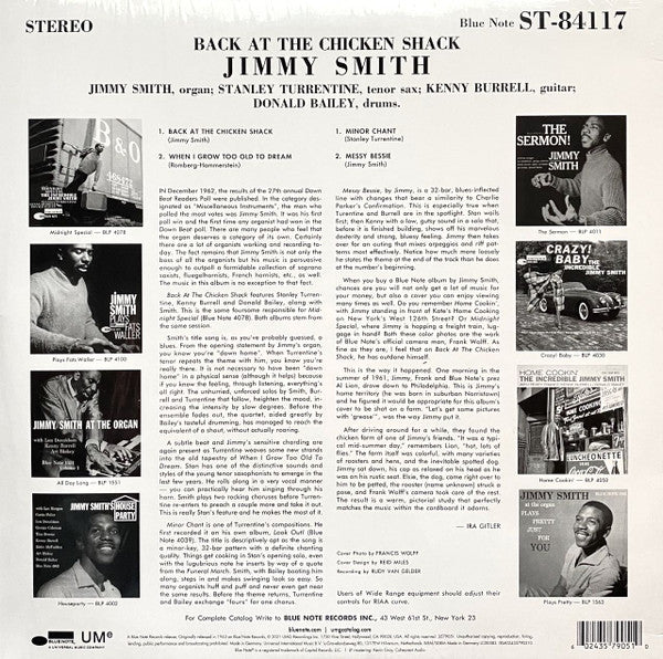 The Incredible Jimmy Smith* - Back At The Chicken Shack - LP