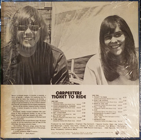 Carpenters - Ticket To Ride - LP