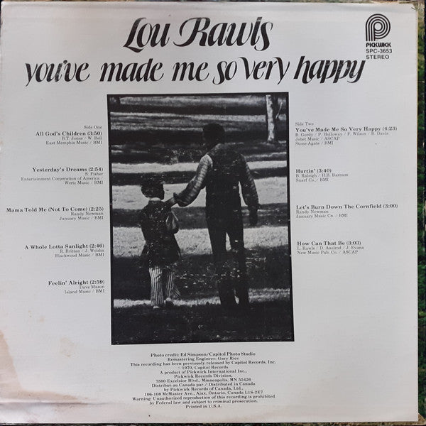 Lou Rawls - You've Made Me So Very Happy - LP
