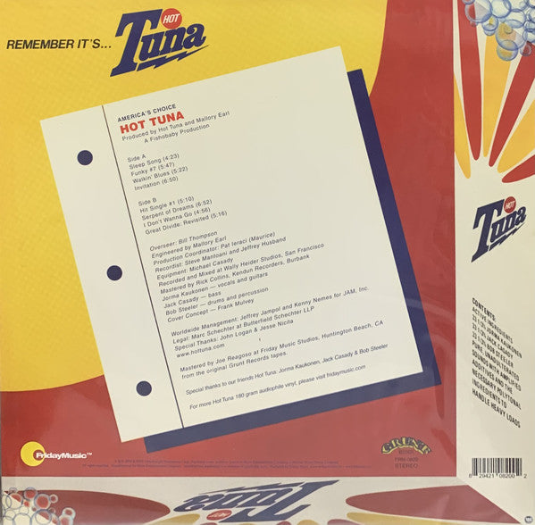 Hot Tuna - America's Choice - LP