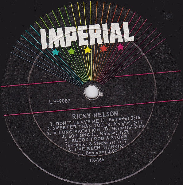Ricky Nelson  - Songs By Ricky - LP