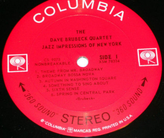The Dave Brubeck Quartet - Jazz Impressions Of New York - LP