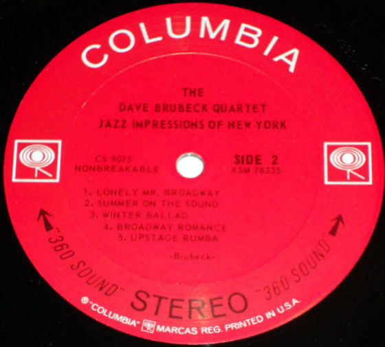 The Dave Brubeck Quartet - Jazz Impressions Of New York - LP