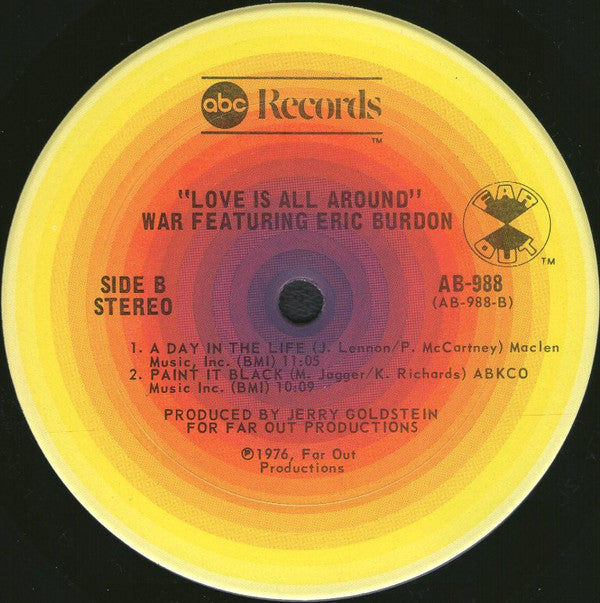 War Featuring Eric Burdon* - Love Is All Around - LP