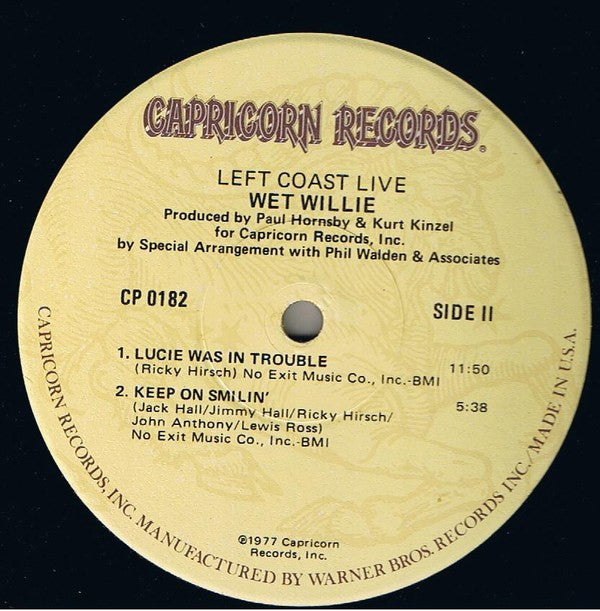 Wet Willie - Left Coast Live - LP