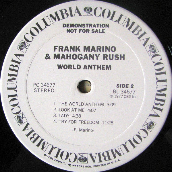 Frank Marino & Mahogany Rush - World Anthem - LP