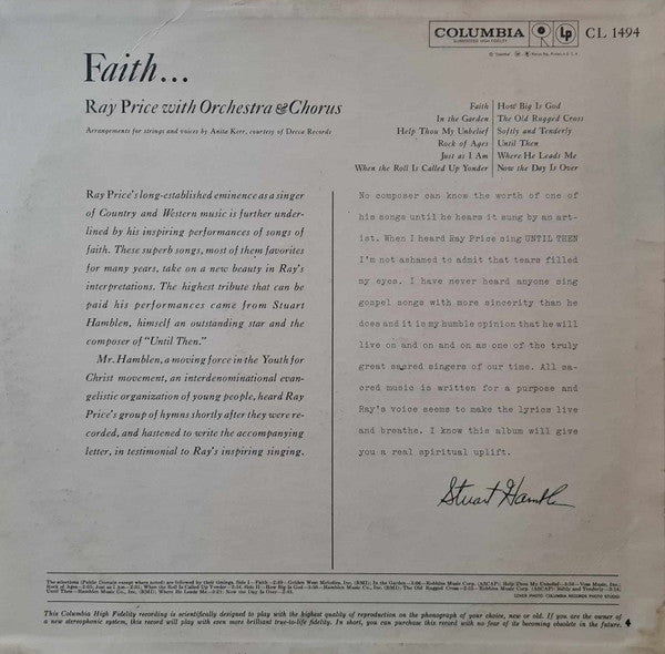 Ray Price - Faith... - LP