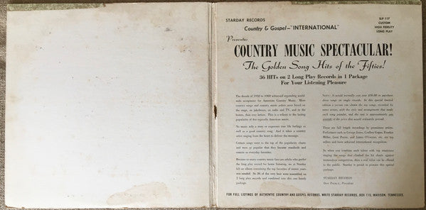 Various - Country Music Spectacular: The Golden Song Hits of the Fifties! - LP