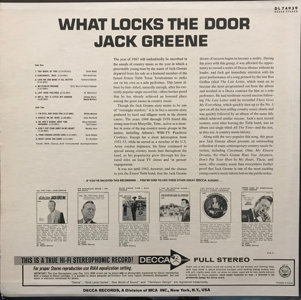 Jack Greene - What Locks The Door - LP