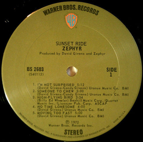 Zephyr (2) - Sunset Ride - LP