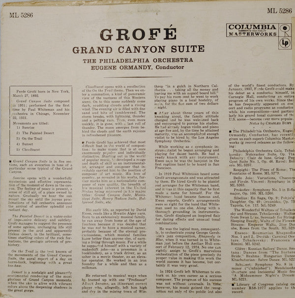 Grofé*, Eugene Ormandy / The Philadelphia Orchestra - Grand Canyon Suite - LP