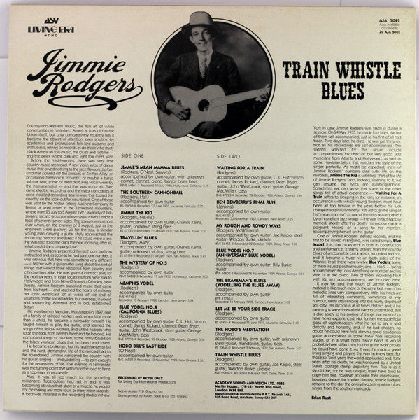 Jimmie Rodgers - Train Whistle Blues - LP