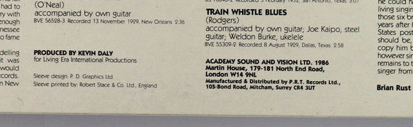 Jimmie Rodgers - Train Whistle Blues - LP