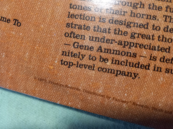 Gene Ammons - The Gene Ammons Story: Gentle Jug - LP
