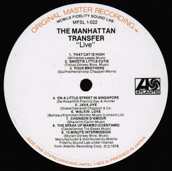 The Manhattan Transfer - Live - LP