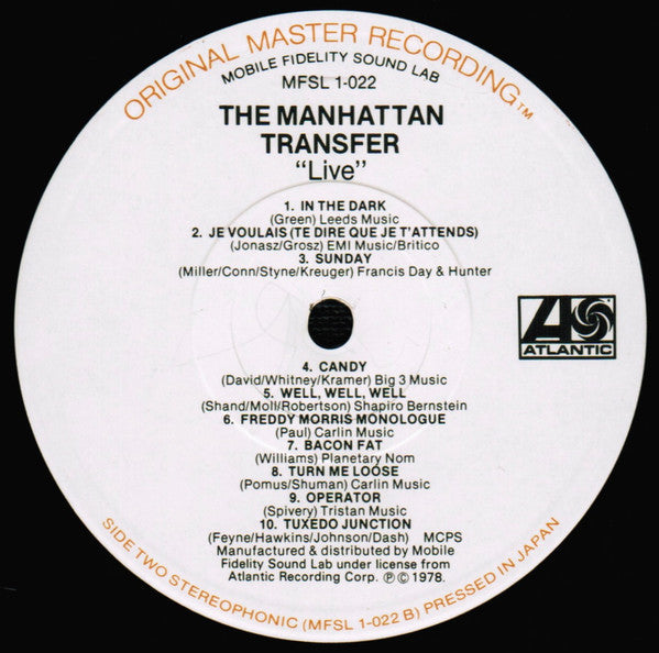The Manhattan Transfer - Live - LP
