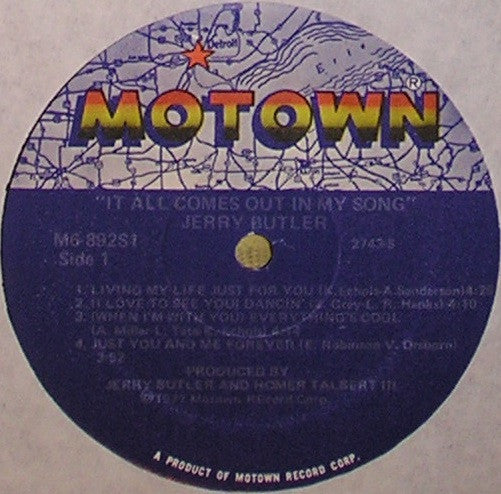 Jerry Butler - It All Comes Out In My Song - LP
