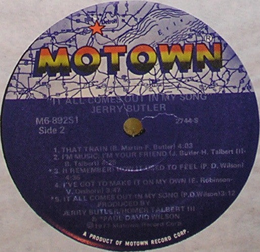 Jerry Butler - It All Comes Out In My Song - LP