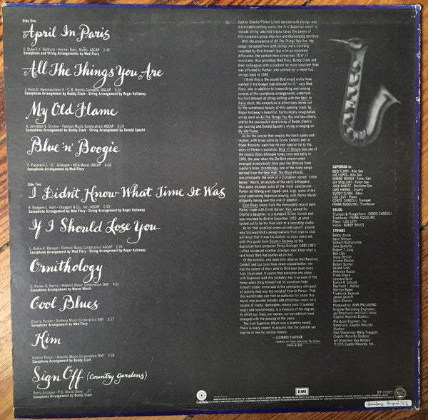 Supersax - Supersax Plays Bird With Strings - LP