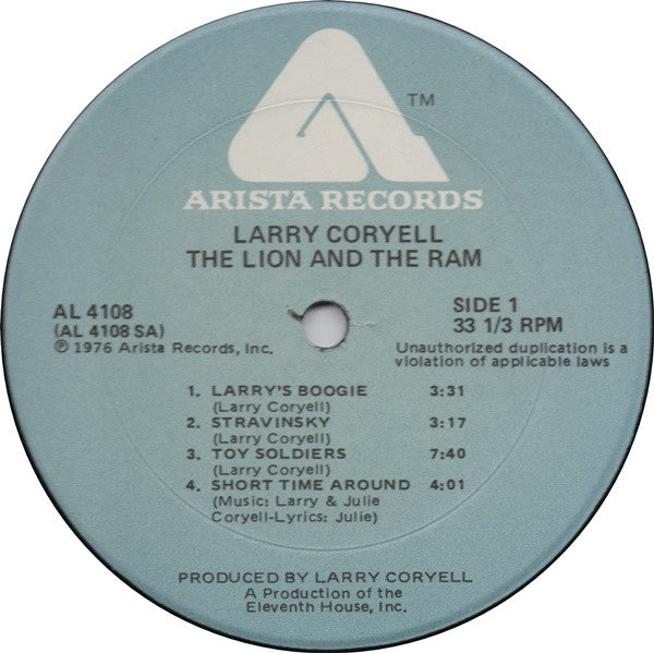 Larry Coryell - The Lion And The Ram - LP