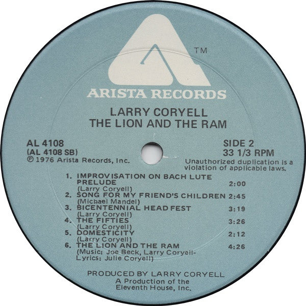 Larry Coryell - The Lion And The Ram - LP