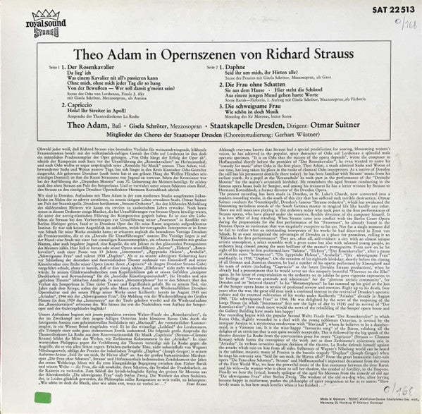 Theo Adam - In Opernszenen Von Richard Strauss - LP