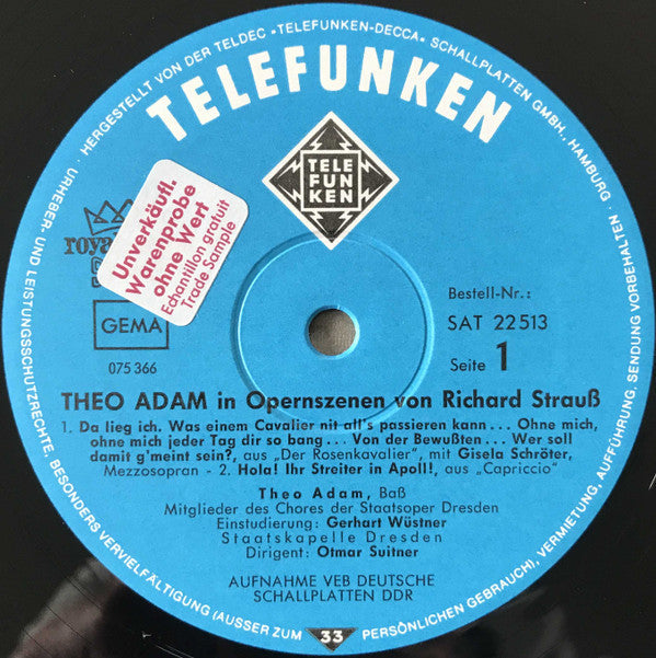 Theo Adam - In Opernszenen Von Richard Strauss - LP