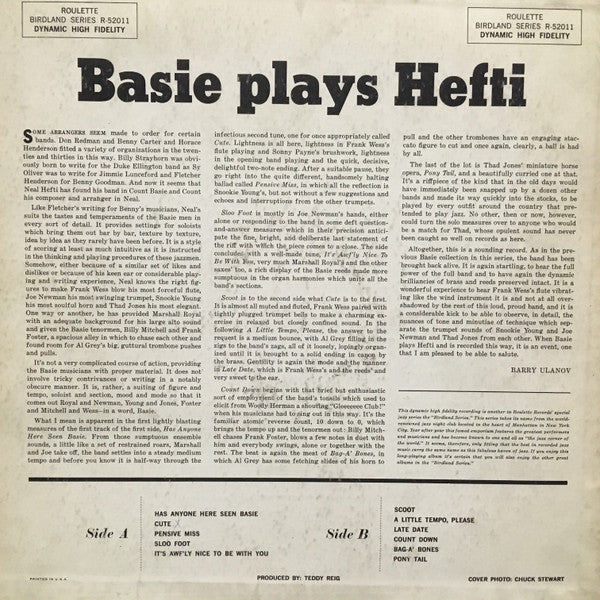 Count Basie & His Orchestra* - Basie Plays Hefti - LP