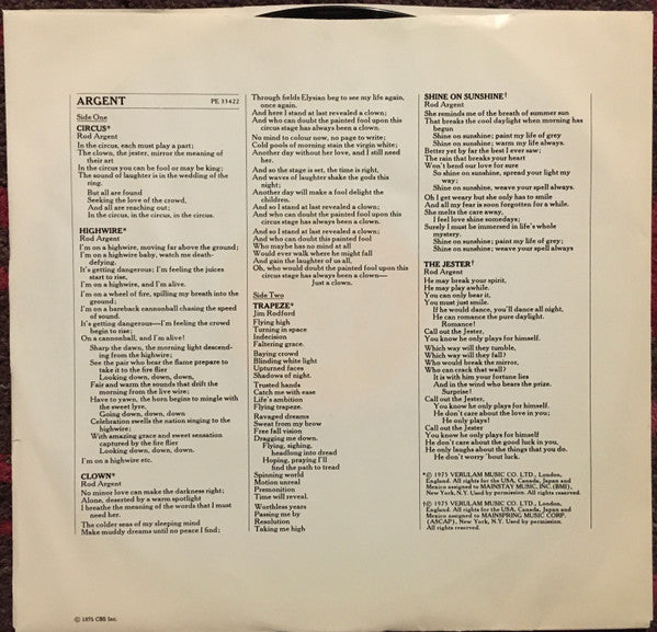 Argent - Circus - LP