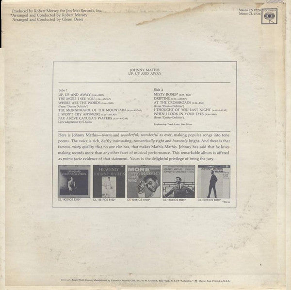 Johnny Mathis - Up, Up And Away - LP