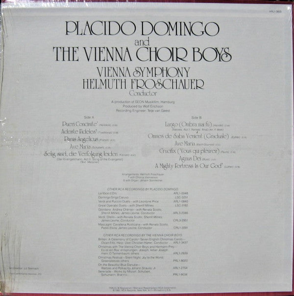 Placido Domingo And The Vienna Choir Boys*, Vienna Symphony*, Helmuth Froschauer - Placido Domingo And The Vienna Choir Boys - LP