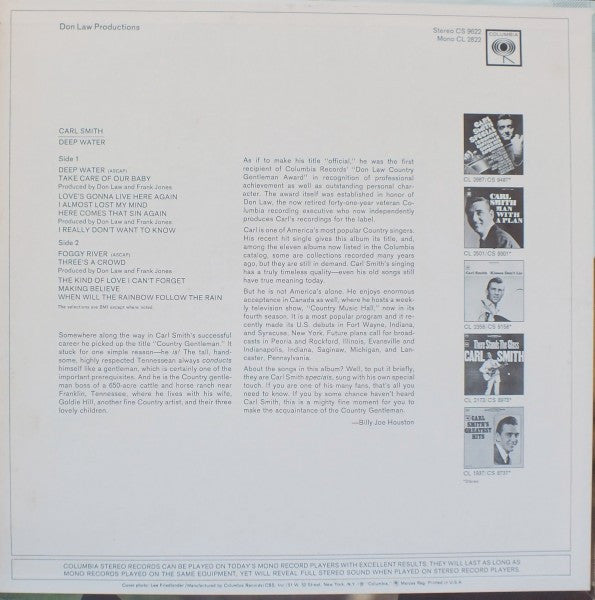 Carl Smith  - Deep Water - LP
