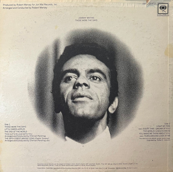 Johnny Mathis - Those Were The Days - LP