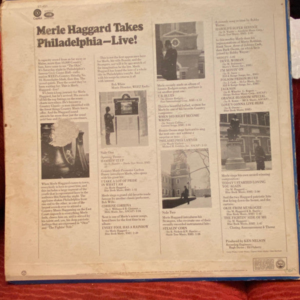 Merle Haggard With Bonnie Owens And The Strangers  - The Fightin' Side Of Me - LP