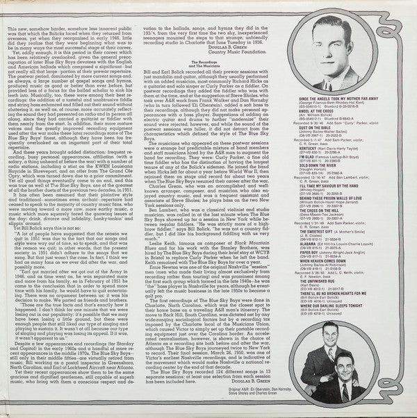 The Blue Sky Boys* - The Blue Sky Boys - LP