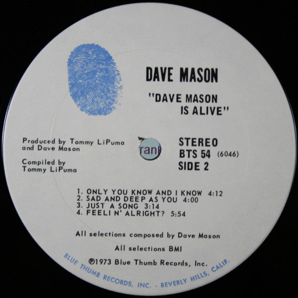 Dave Mason - Dave Mason Is Alive - LP