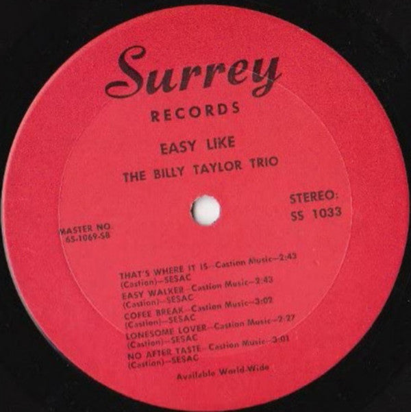 The Billy Taylor Trio* - Easy Like - LP