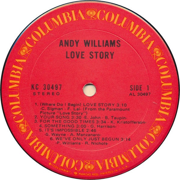Andy Williams - Love Story - LP