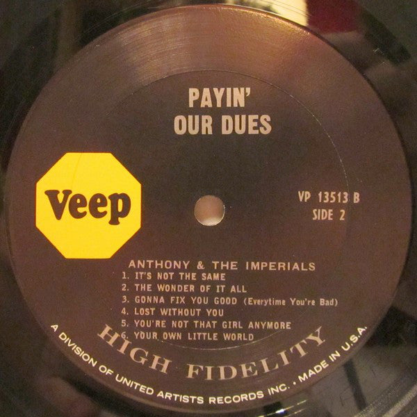 Anthony & The Imperials* - Payin' Our Dues - LP