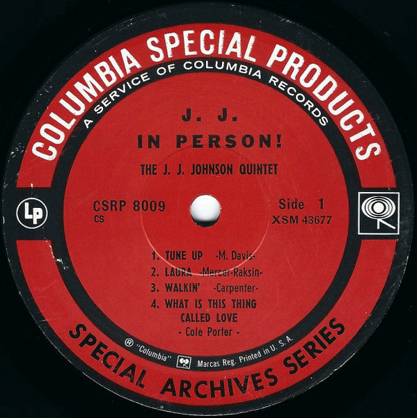 The J.J. Johnson Quintet - J. J. In Person! - LP