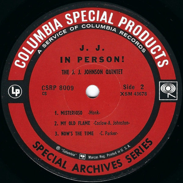 The J.J. Johnson Quintet - J. J. In Person! - LP
