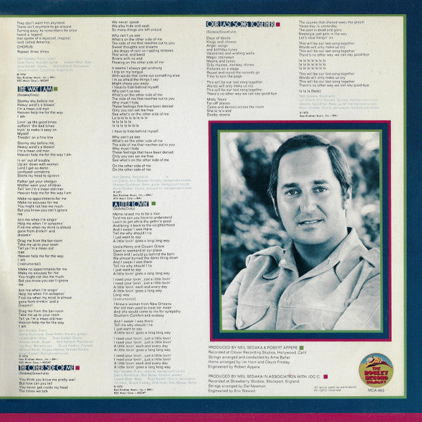 Neil Sedaka - Sedaka's Back - LP