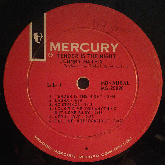Johnny Mathis - Tender Is The Night - LP