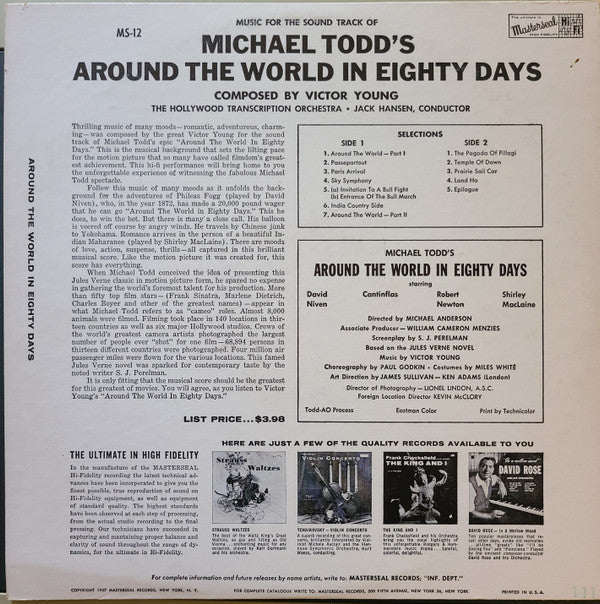 The Hollywood Transcription Orchestra - Around The World In 80 Days - LP