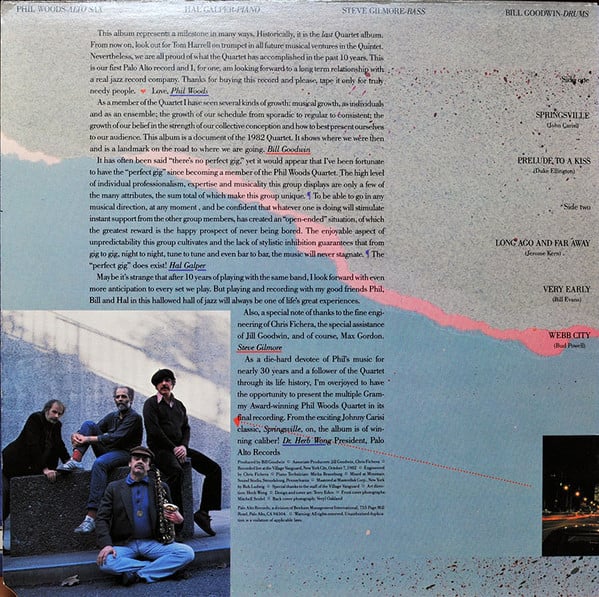 The Phil Woods Quartet - Live From New York - LP