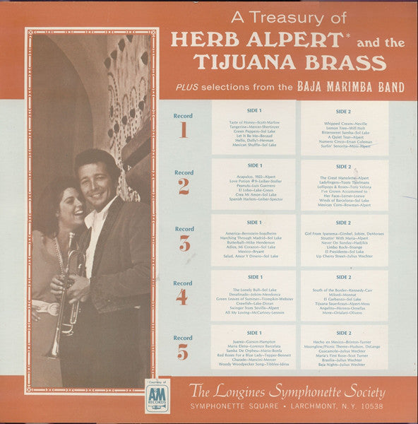 Herb Alpert And The Tijuana Brass*, Baja Marimba Band - A Treasury Of Herb Alpert And The Tijuana Brass Plus Selections From The Baja Marimba Band - LP